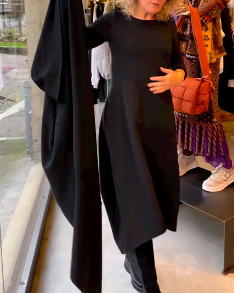 Clara - Vestido Midi Outono com Bolsos