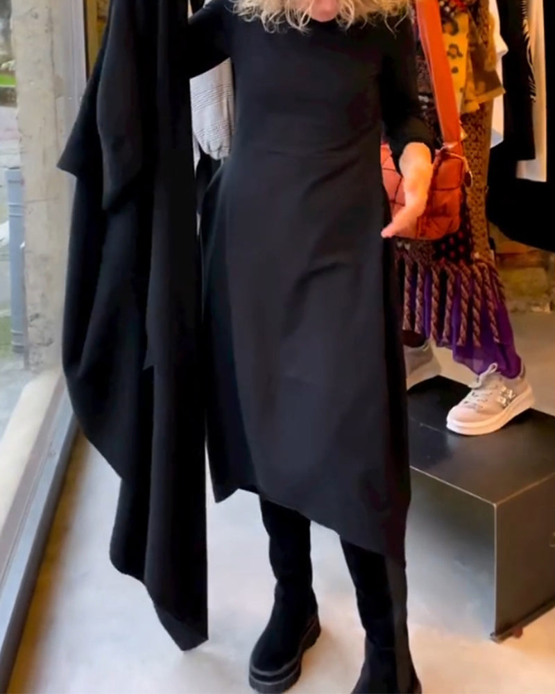 Clara - Vestido Midi Outono com Bolsos