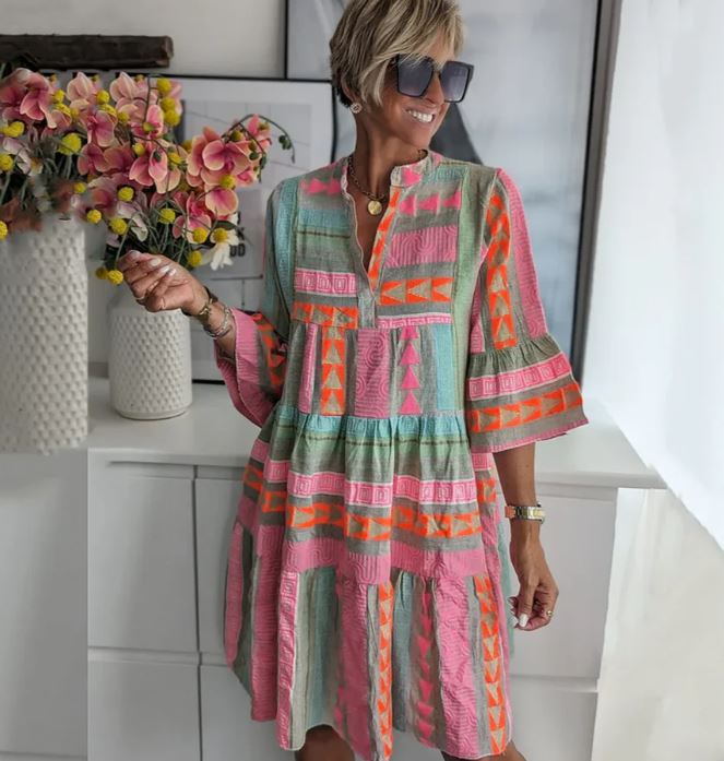 Julie – Vestido elegante e colorido