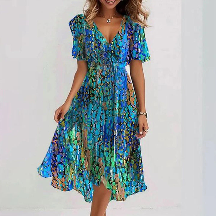 Lina™ | Vestido Elegante de Manga Curta