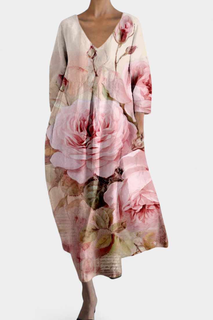 Harper – Vestido Colorido com Decote em V