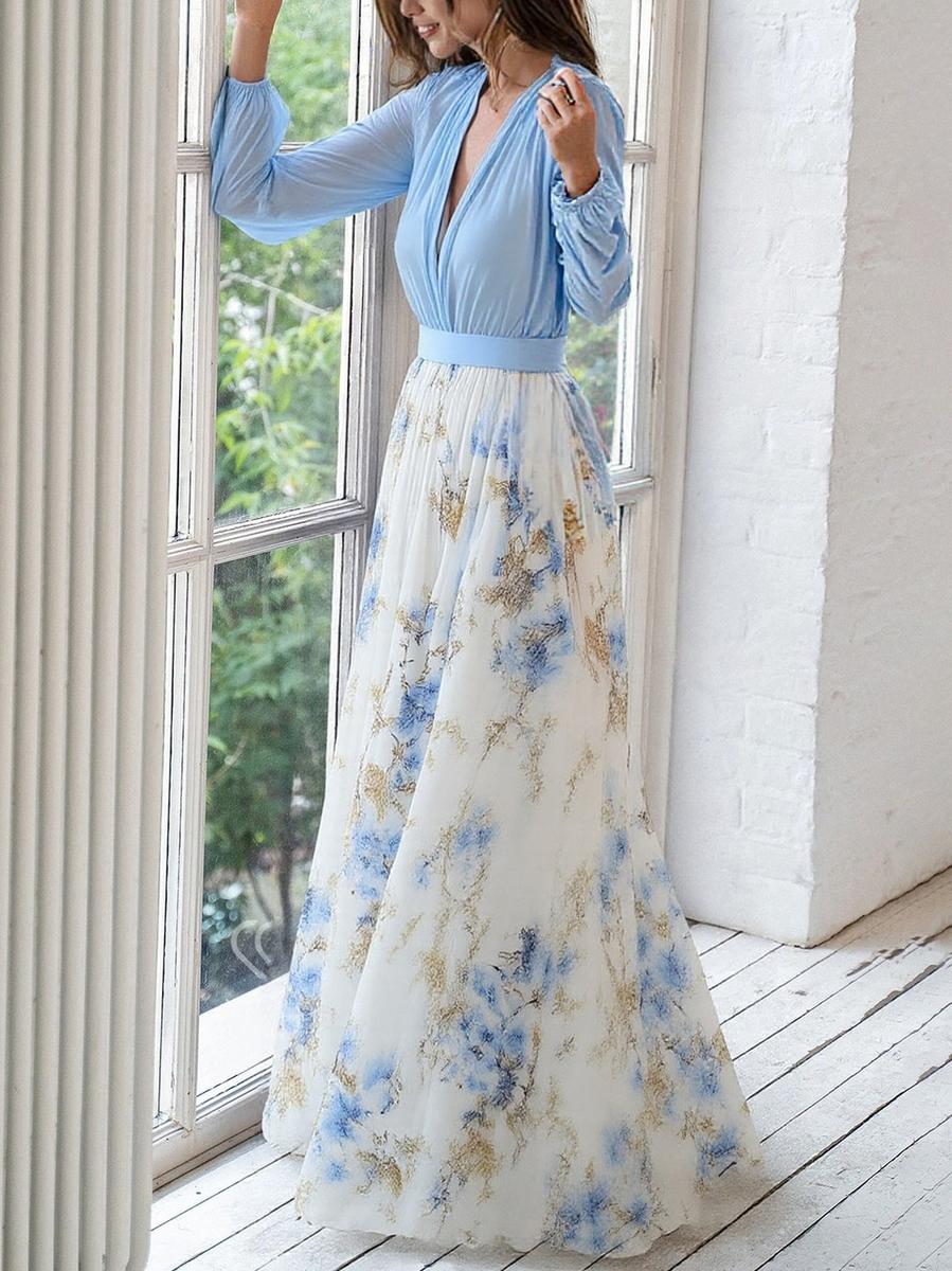 Dolores - Vestido Longo Estampado de Flores