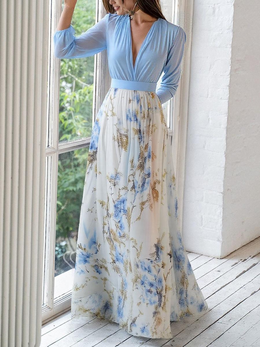 Dolores - Vestido Longo Estampado de Flores