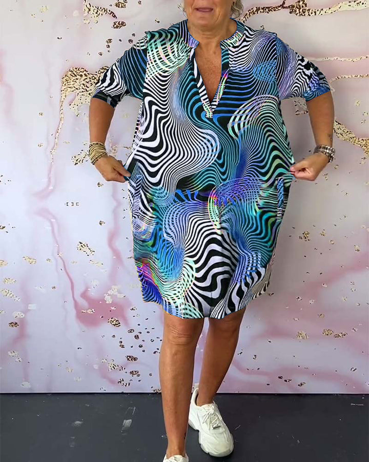 Farah - Vestido colorido com decote em V