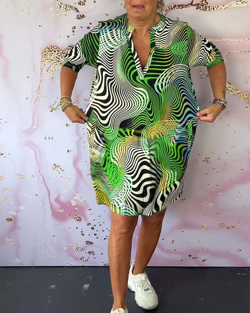 Farah - Vestido colorido com decote em V