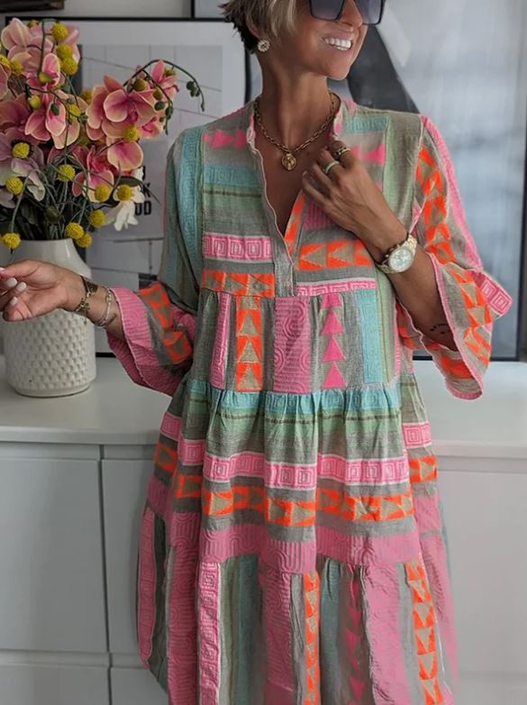 Julie – Vestido elegante e colorido