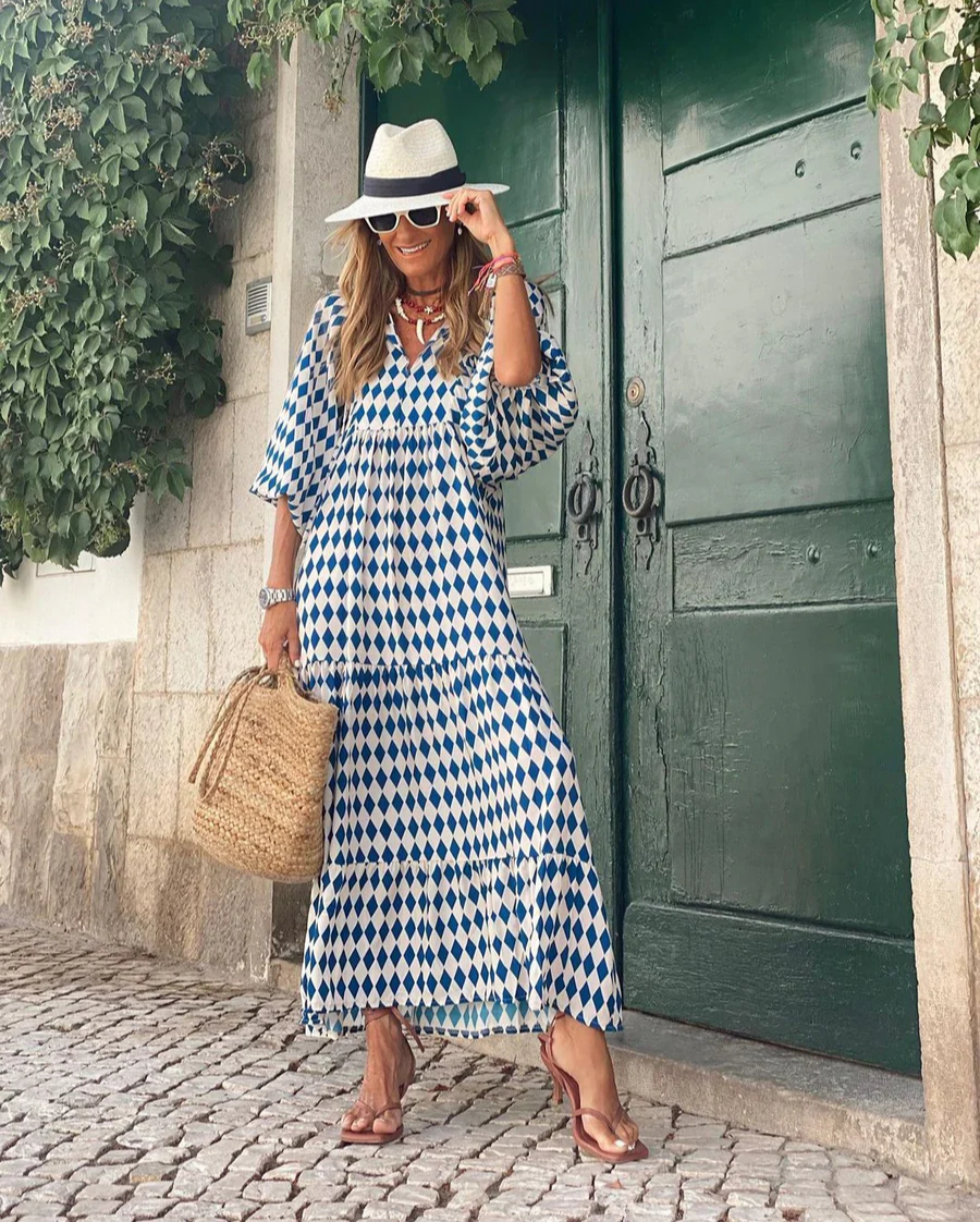 Elin | Vestido Maxi Boho de Algodão
