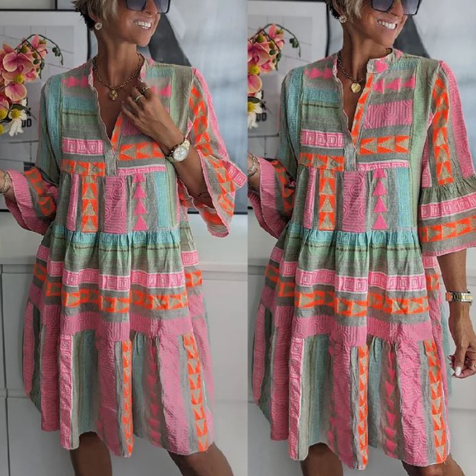 Julie – Vestido elegante e colorido