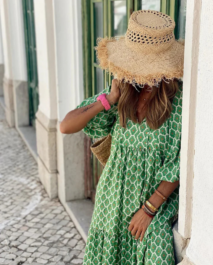 Elin | Vestido Maxi Boho de Algodão