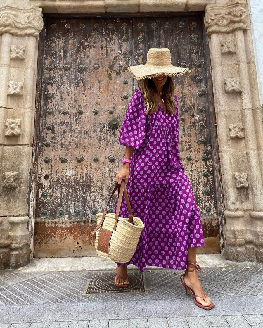 Elin | Vestido Maxi Boho de Algodão