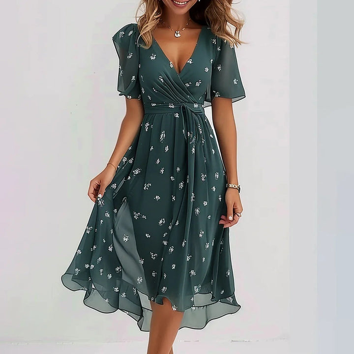Lina™ | Vestido Elegante de Manga Curta