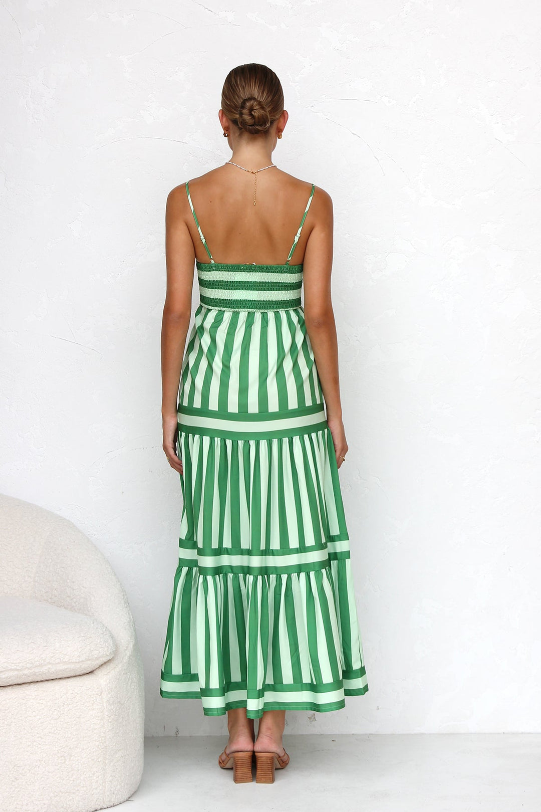 Milly - Vestido Longo Elegante Listrado