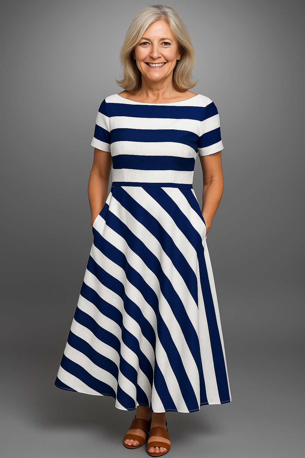 Natalia | Robe longa risca artesanal