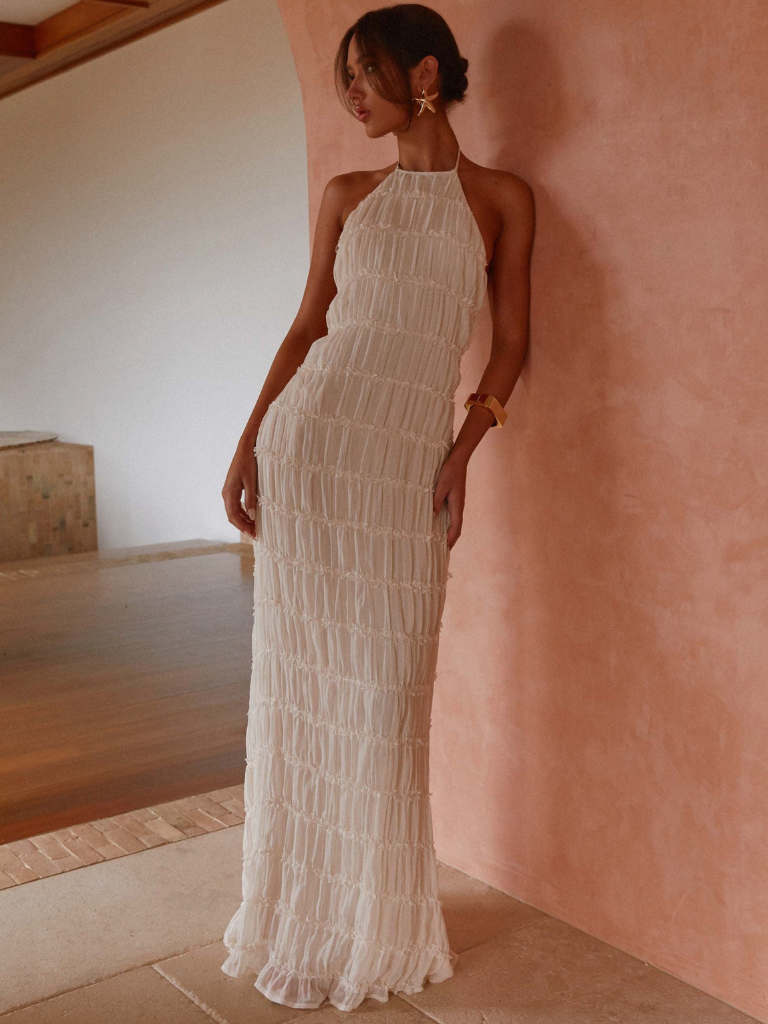 VESTIDO MAXI TEXTURA SOLÈNE