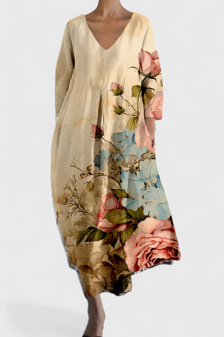 Harper – Vestido Colorido com Decote em V