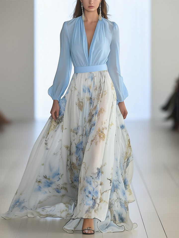 Dolores - Vestido Longo Estampado de Flores