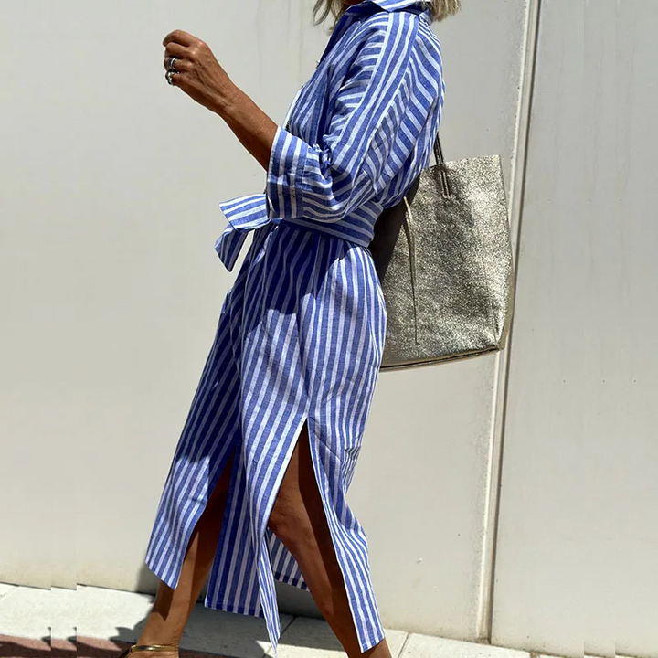 Genova – Vestido-Camisa às Riscas