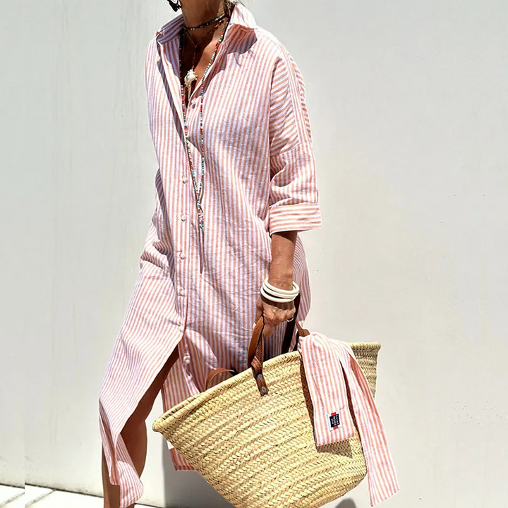 Genova – Vestido-Camisa às Riscas