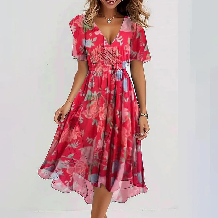 Lina™ | Vestido Elegante de Manga Curta