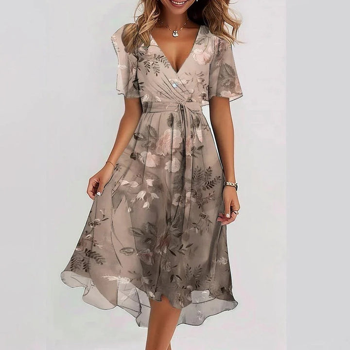 Lina™ | Vestido Elegante de Manga Curta