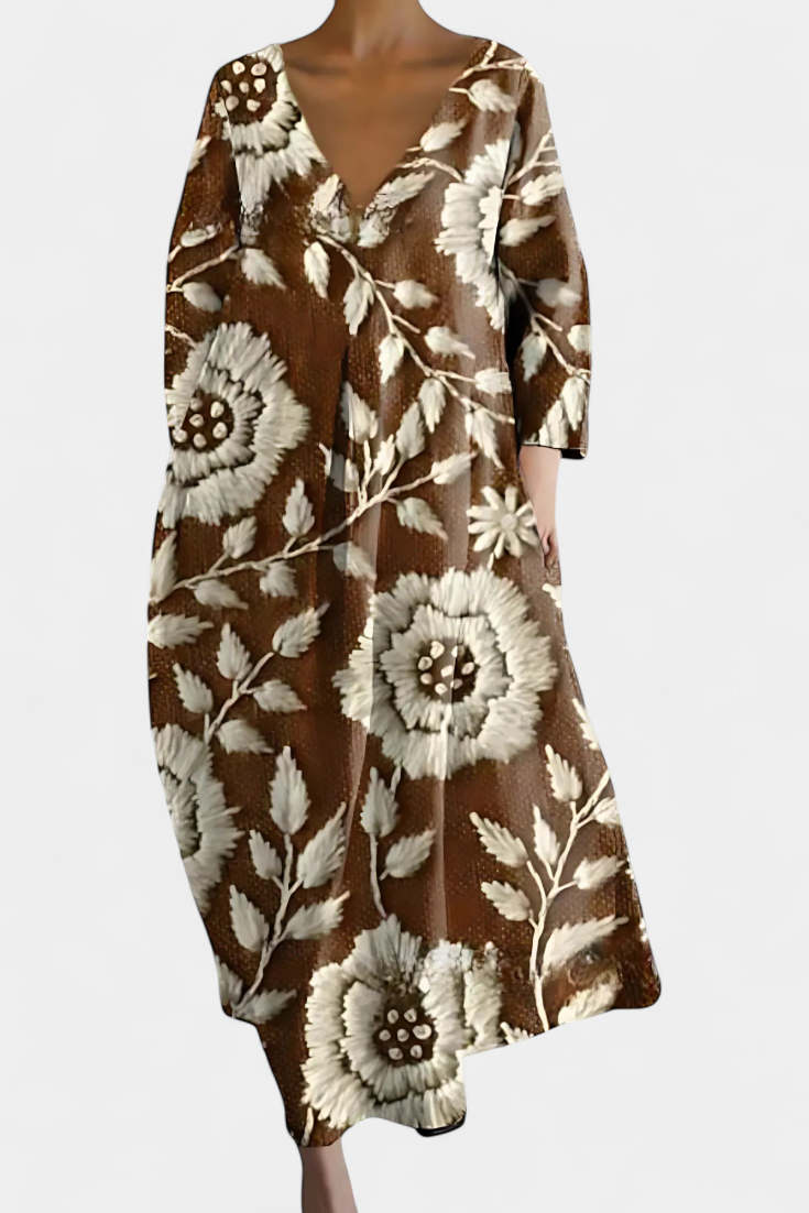 Harper – Vestido Colorido com Decote em V