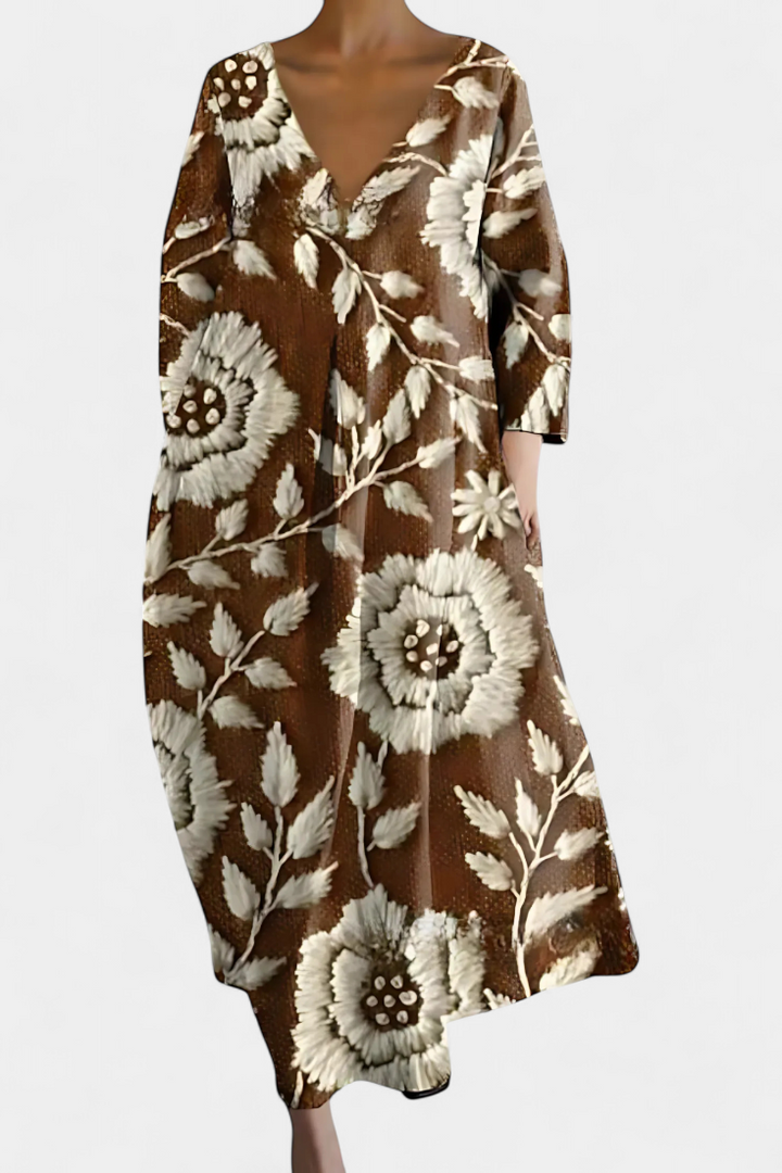 Harper – Vestido Colorido com Decote em V