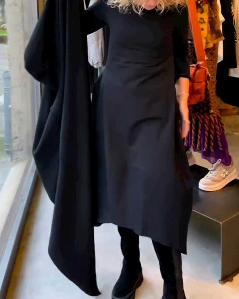 Clara - Vestido Midi Outono com Bolsos