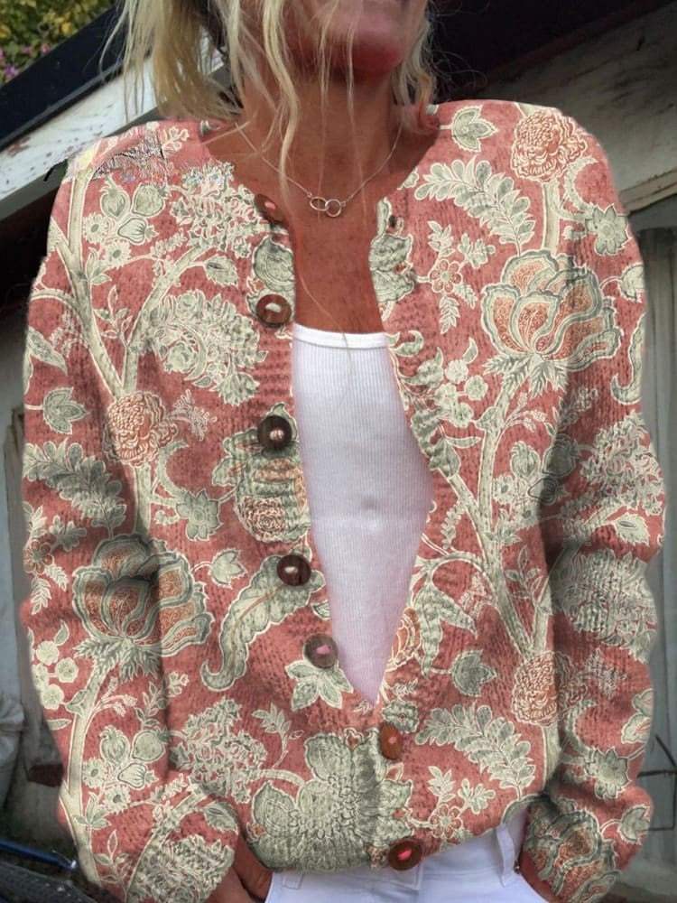 Bristal - Cardigan Floral Cozy Meadows com Botões