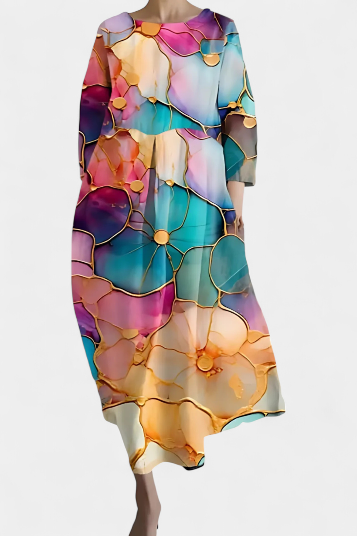 Harper – Vestido Colorido com Decote em V