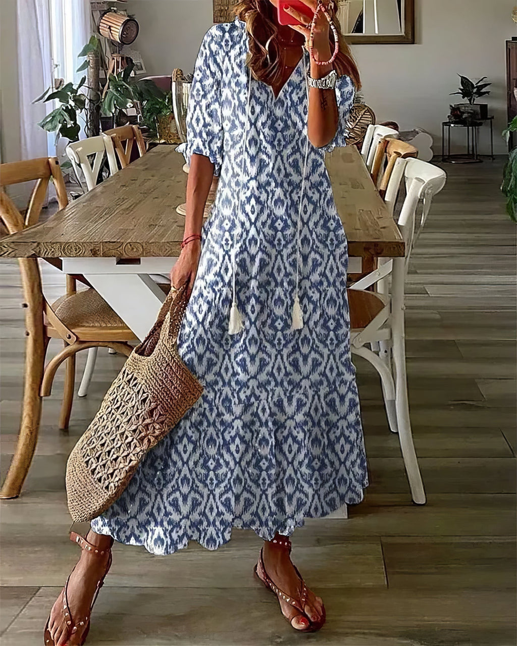 Tonee – Vestido Boho com Cobertura na Zona da Barriga