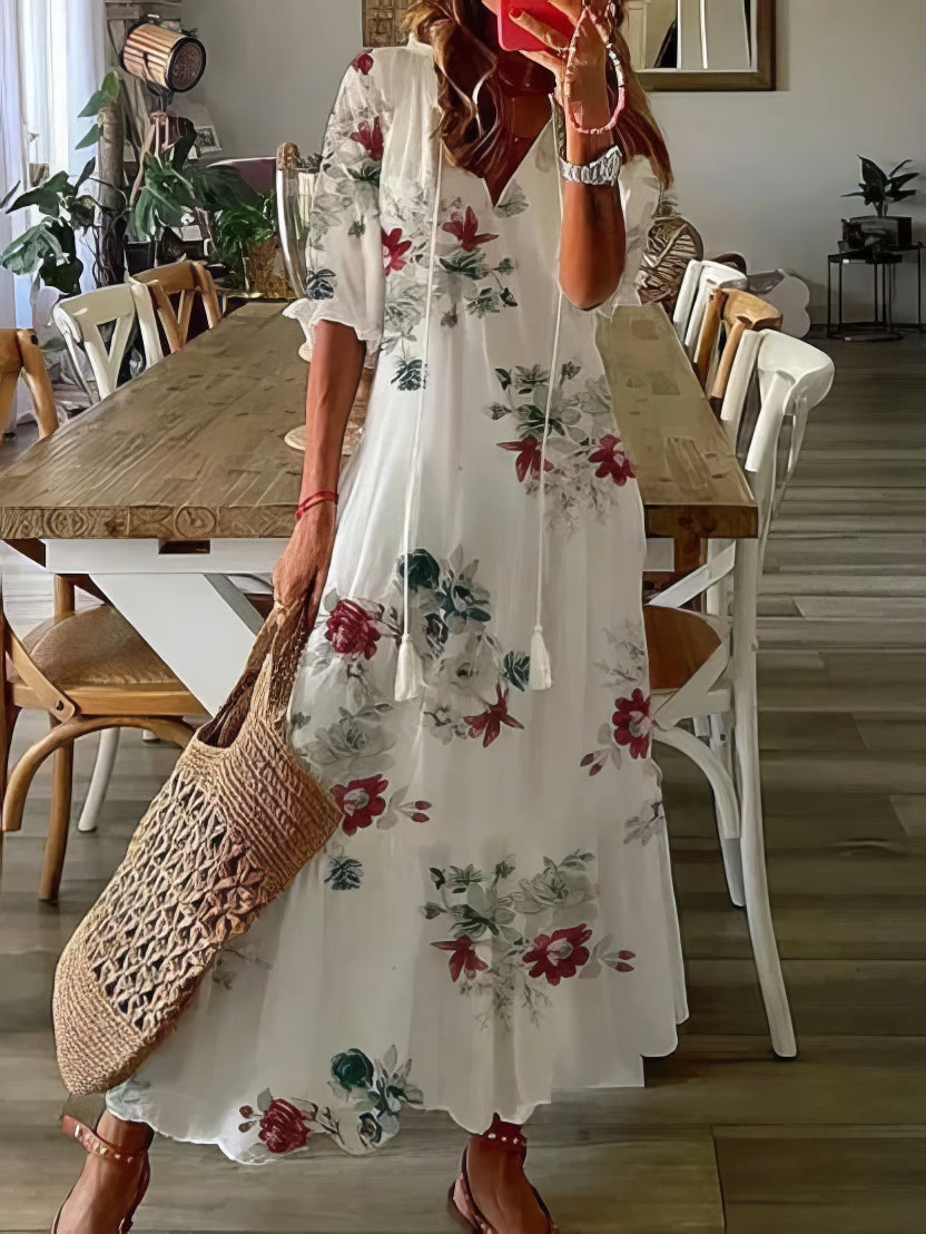 Tonee – Vestido Boho com Cobertura na Zona da Barriga