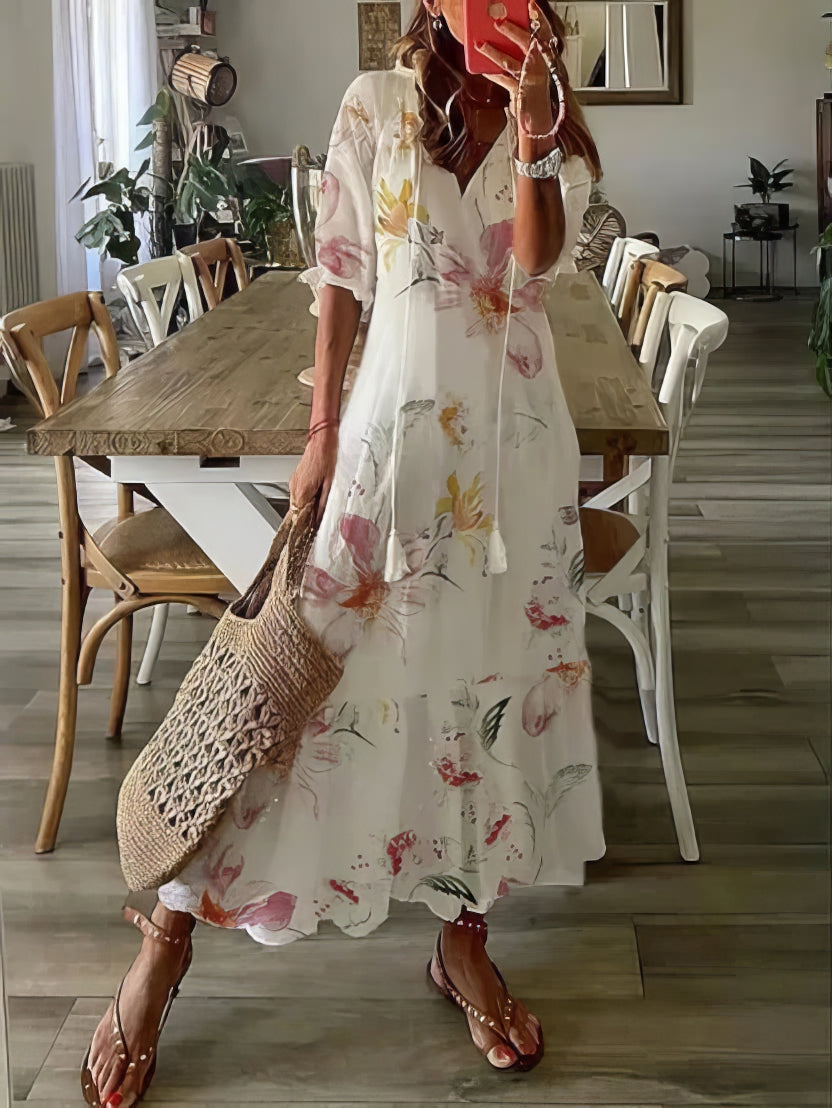 Tonee – Vestido Boho com Cobertura na Zona da Barriga